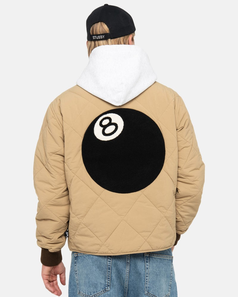 Stussy 8 Ball Brown Quilted Liner Jacket 3