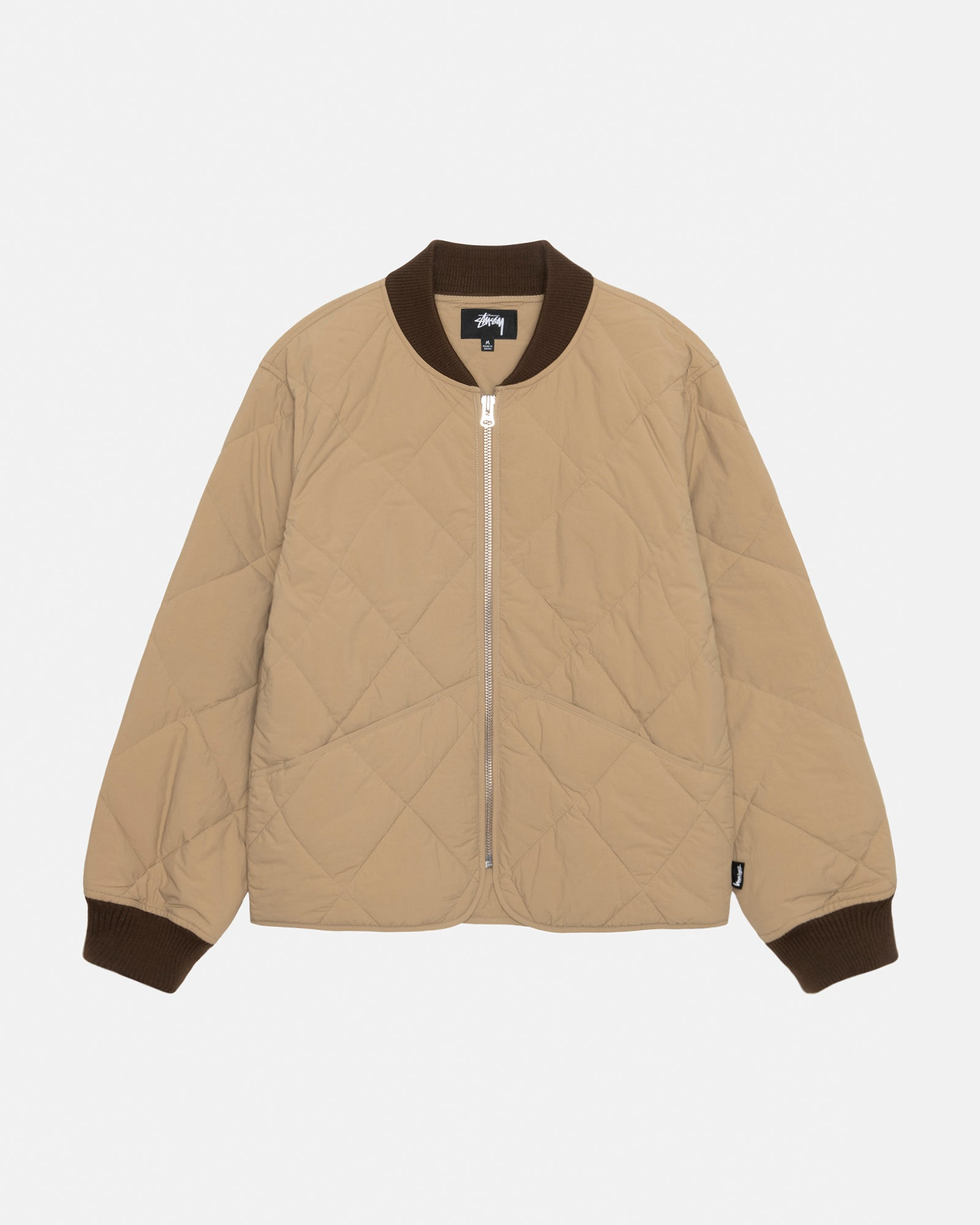 Stussy 8 Ball Brown Quilted Liner Jacket