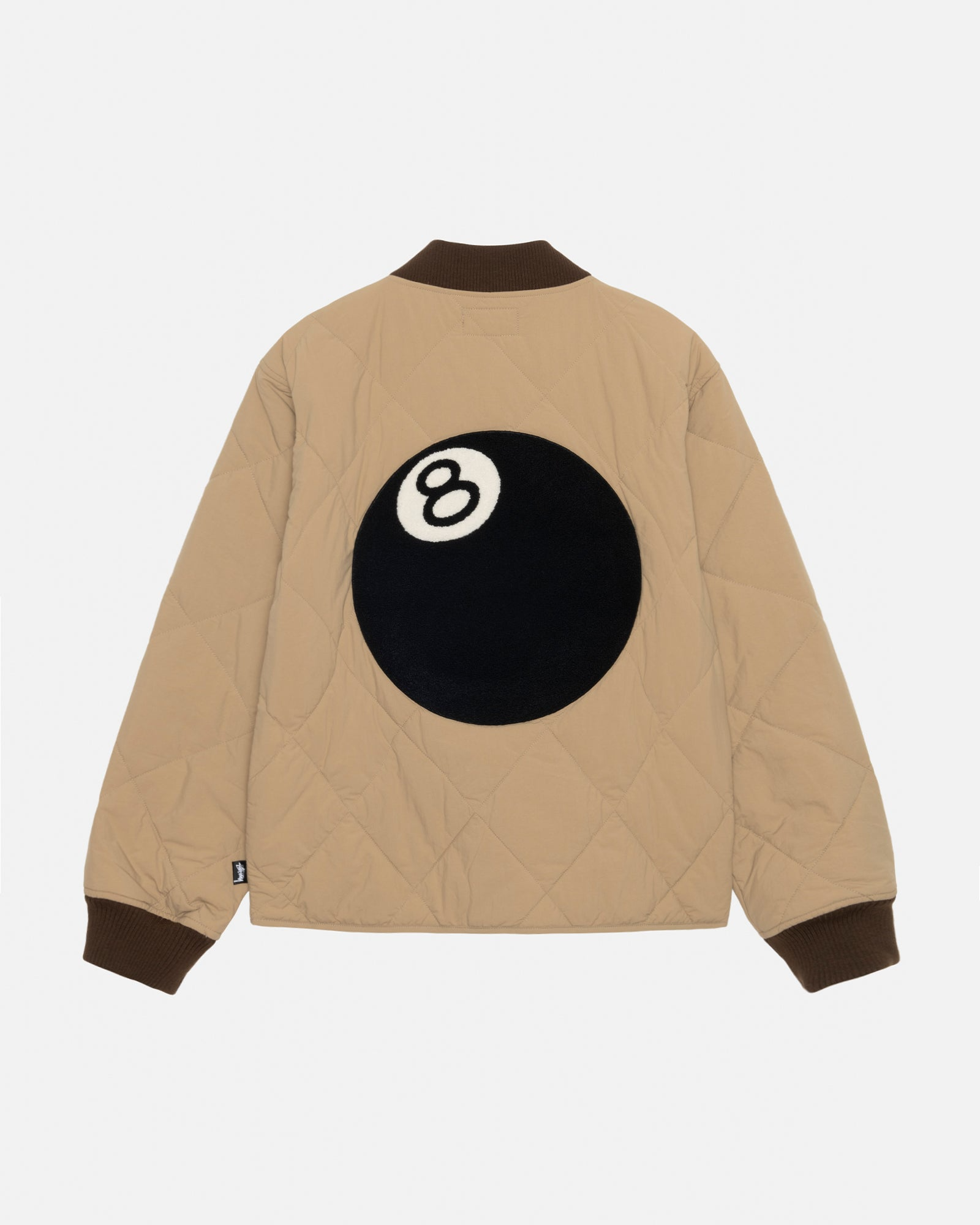 Stussy 8 Ball Brown Quilted Liner Jacket 6