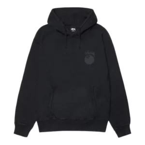 Stussy 8 Ball Pigment Dyed Black Hoodie