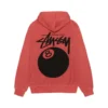 Stussy 8 Ball Pigment Dyed Full Zip Red Hoodie 1