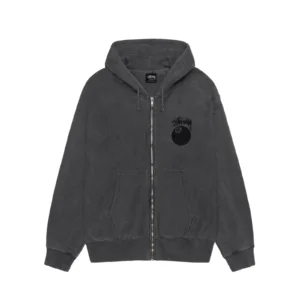 Stussy 8 Ball Pigment Dyed Gray Hoodie