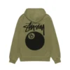 Stussy 8 Ball Pigment Dyed Green Hoodie 1