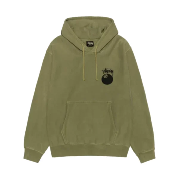 Stussy 8 Ball Pigment Dyed Green Hoodie