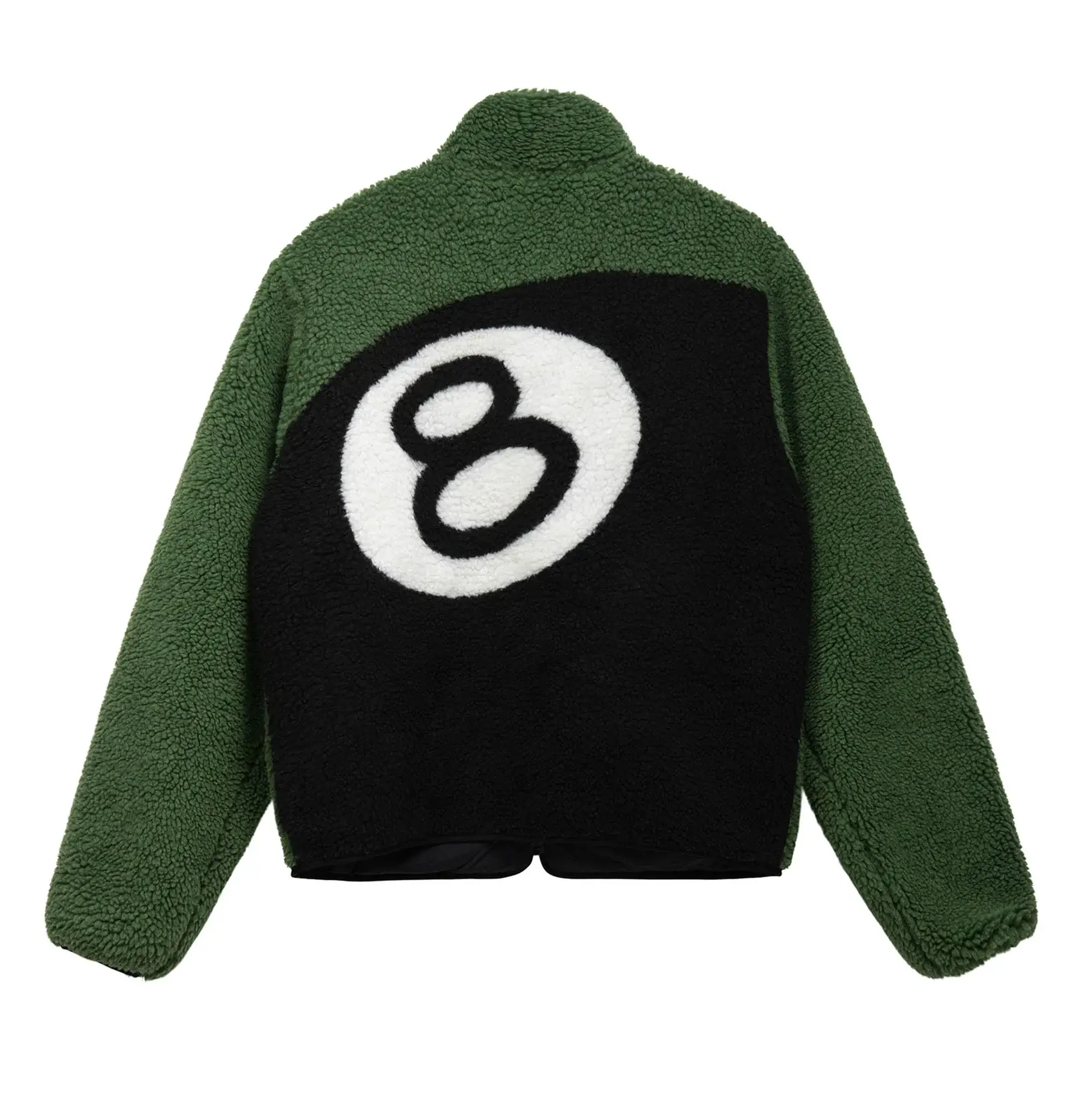 Stussy 8 Ball Sherpa Reversible Green Jacket 1