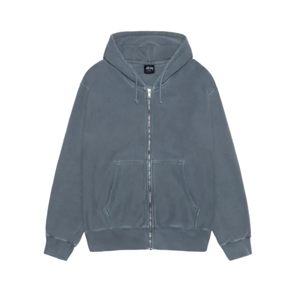 Stussy Buana Pigment Dyed Full Zip Blue Hoodie