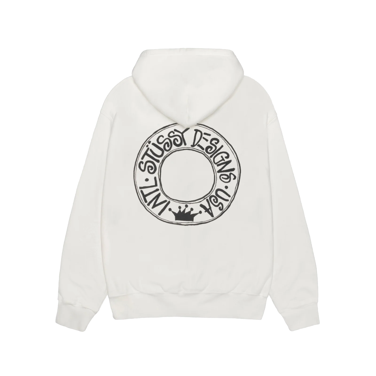 Stussy Buana Pigment Dyed Full Zip White Hoodie 1