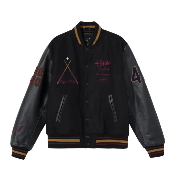 Stussy Eight Ball Men's 40th Anniversary IST Black Wool Jacket