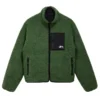 Stussy Reversible 8 Ball Sherpa Green and Black Jacket for Men's
