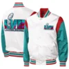 Super Bowl LVII Pitch Box White Varsity Jacket 2
