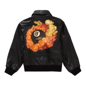 Supreme AW19 Martin Wong Black 8 Ball Leather Jacket 1