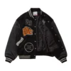 Supreme Tiger Black Wool and Leather Varsity Jacket 2