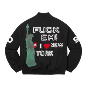 Supreme Tourist Black Varsity Jacket 1