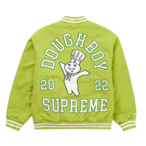Supreme X Mitchell and Ness Doughboy Twill Light Green Varsity Jacket 1