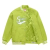 Supreme X Mitchell and Ness Doughboy Twill Light Green Varsity Jacket 2