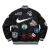 Supreme X Nike and NBA Teams Warm-Up Black Varsity Jacket 1
