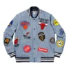 Supreme X Nike and NBA Teams Warm-Up Blue Varsity Jacket