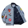 Supreme X Nike and NBA Teams Warm-Up Blue Varsity Jacket 2