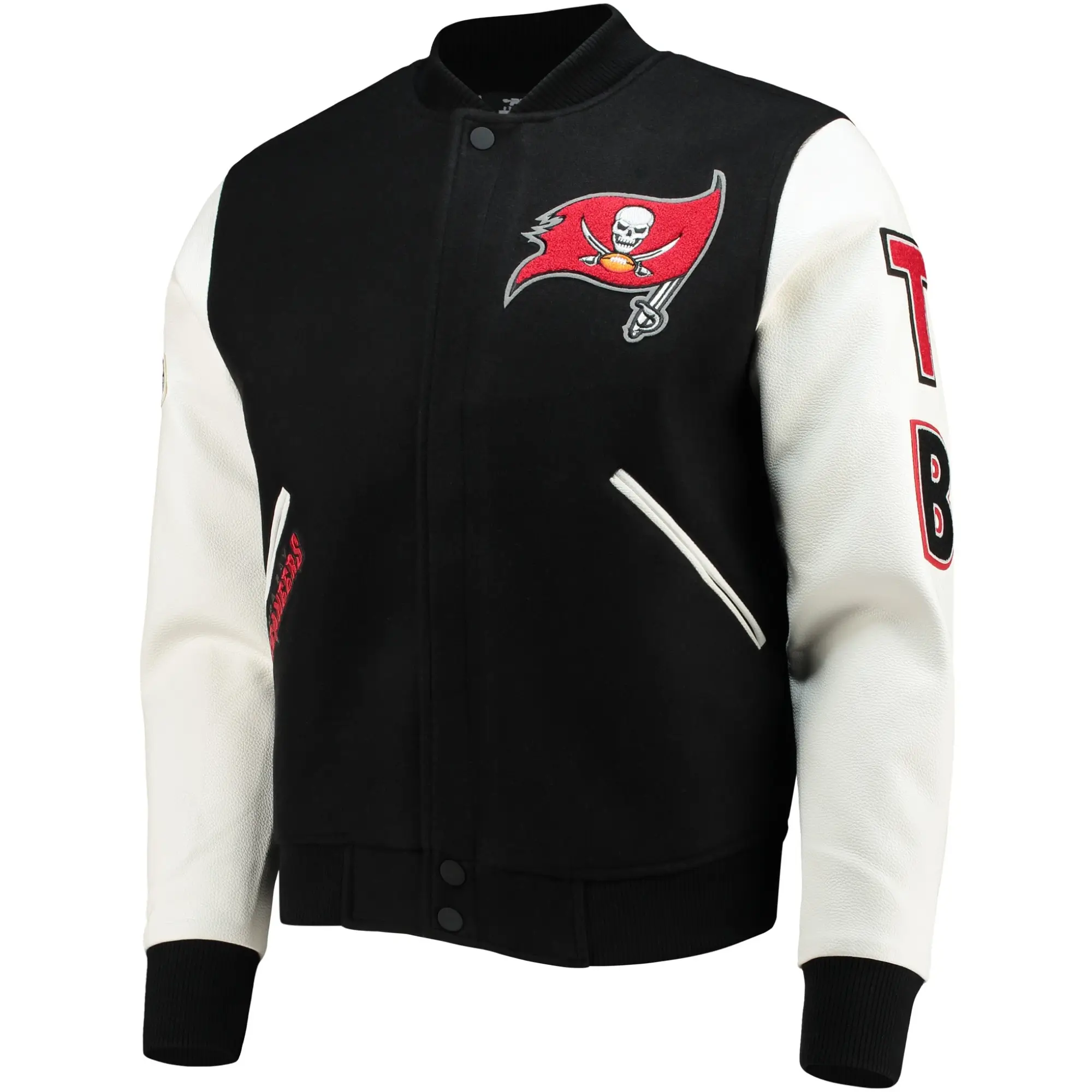 Tampa Bay Buccaneers Classic Wool & Faux Leather Varsity Jacket
