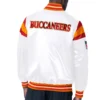 Tampa Bay Buccaneers Full-Snap Vintage Satin Varsity White Jacket 1