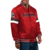 Tampa Bay Buccaneers Home Game Red Satin Varsity Jacket