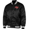 Tampa Bay Buccaneers Locker Room Black Satin Varsity Jacket