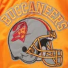 Tampa Bay Buccaneers Locker Room Throwback OrangeRed Satin Varsity Jacket 2
