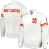 Tampa Bay Buccaneers Power Forward Logo White Satin Varsity Jacket 3