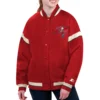 Tampa Bay Buccaneers Red Tournament Satin Varsity Jacket