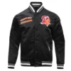 Tampa Bay Buccaneers Retro Classic Full-Snap Black Satin Varsity Jacket