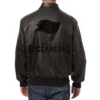 Tampa Bay Buccaneers Shirt Collar Leather Black Varsity Jacket 1