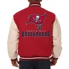 Tampa Bay Buccaneers Two Tone Wool & Leather Varsity Jacket Red & Cream 1