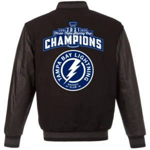 Tampa Bay Lightning Black Wool Varsity Jacket 1