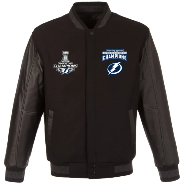 Tampa Bay Lightning Black Wool Varsity Jacket