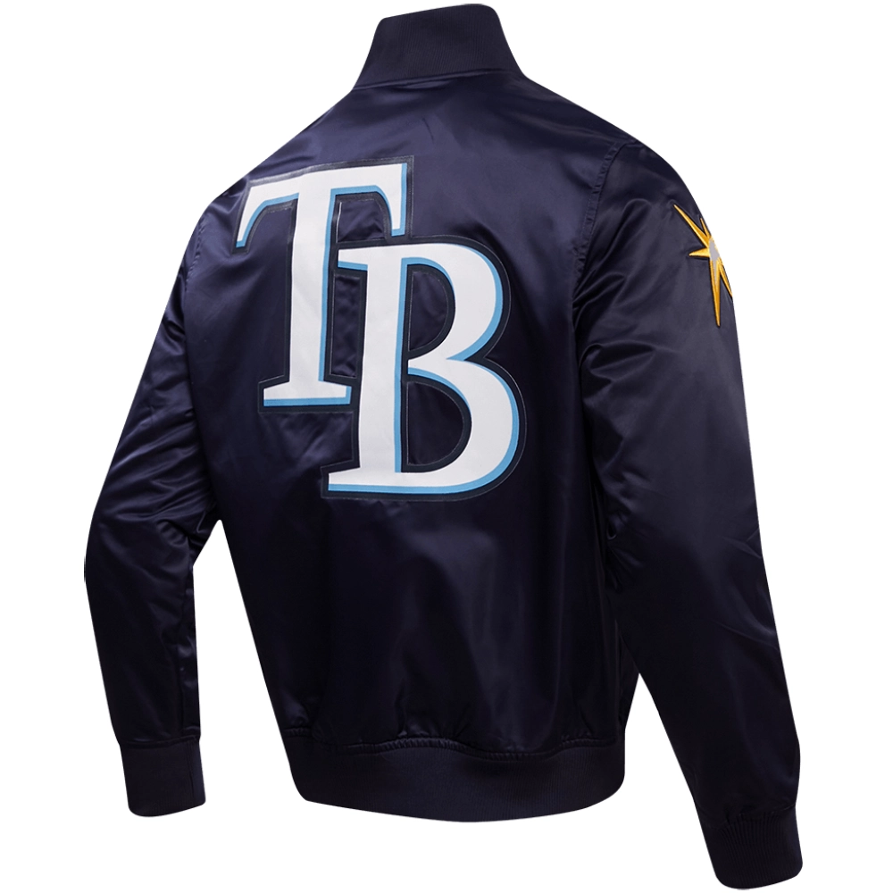 Tampa Bay Rays 25th Anniversary Full-Snap Satin Varsity Jacket 3