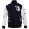 Tampa Bay Rays Classic Letterman Wool & Leather Varsity Jacket