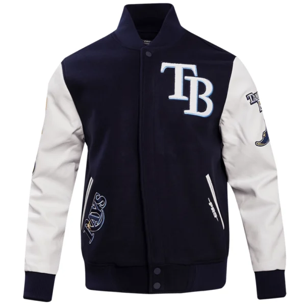 Tampa Bay Rays Classic Letterman Wool & Leather Varsity Jacket