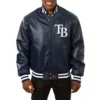 Tampa Bay Rays Genuine Full Leather Varsity Jacket – Navy
