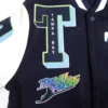 Tampa Bay Rays Mashup NavyWhite Wool & Leather Varsity Jacket 5