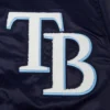 Tampa Bay Rays Mashup Rib Knitted Satin Varsity Navy Jacket 4
