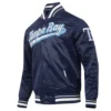 Tampa Bay Rays Script Tail Full-Snap Satin Varsity Navy Jacket 2