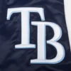 Tampa Bay Rays Script Tail Full-Snap Satin Varsity Navy Jacket 5