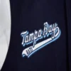 Tampa Bay Rays Script Tail NavyWhite Wool & Leather Varsity Jacket 4