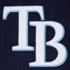 Tampa Bay Rays Script Tail NavyWhite Wool & Leather Varsity Jacket 5