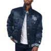 Tampa Bay Rays Silver Tab Satin Trucker Navy Varsity Jacket