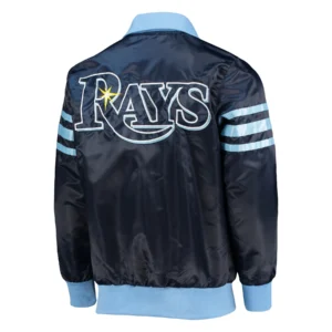 Tampa Bay Rays The Captain II Satin Varsity Navy Jacket 1
