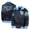 Tampa Bay Rays The Captain II Satin Varsity Navy Jacket 3