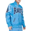 Tampa Bays Rays Crest Emblem Full-Snap Satin Varsity Jacket 3