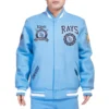 Tampa Bays Rays Crest Emblem Wool & Leather Varsity Jacket