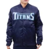 Tennessee Titans Big Logo Vintage Full-Snap Satin Varsity Jacket